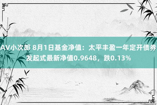 AV小次郎 8月1日基金净值：太平丰盈一年定开债券发起式最新净值0.9648，跌0.13%