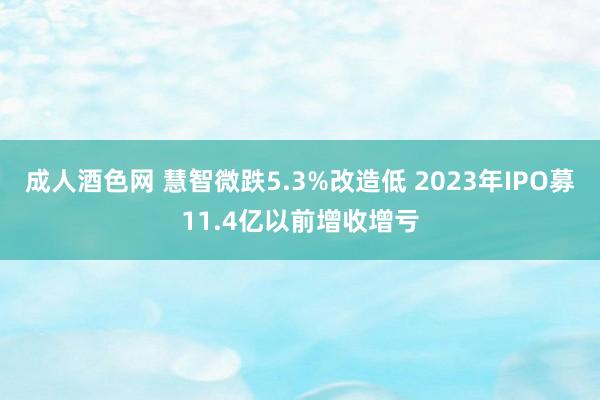 成人酒色网 慧智微跌5.3%改造低 2023年IPO募11.4亿以前增收增亏