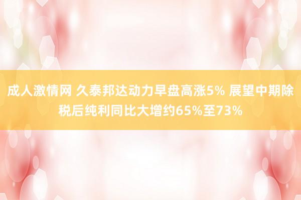 成人激情网 久泰邦达动力早盘高涨5% 展望中期除税后纯利同比大增约65%至73%