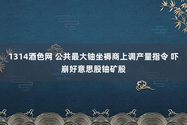 1314酒色网 公共最大铀坐褥商上调产量指令 吓崩好意思股铀矿股