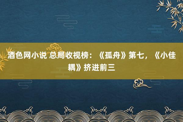 酒色网小说 总局收视榜：《孤舟》第七，《小佳耦》挤进前三