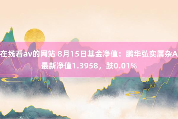 在线看av的网站 8月15日基金净值：鹏华弘实羼杂A最新净值1.3958，跌0.01%