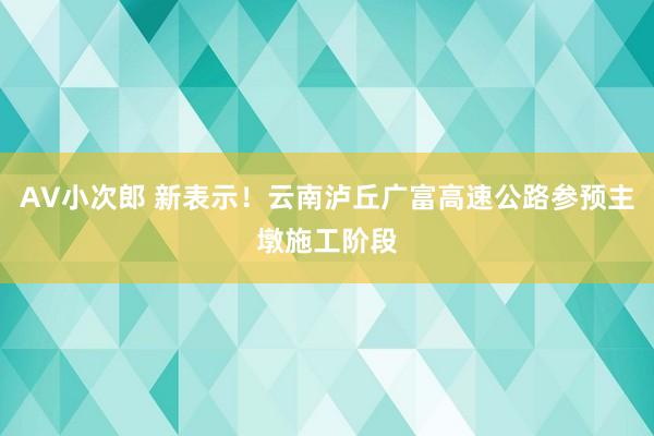 AV小次郎 新表示！云南泸丘广富高速公路参预主墩施工阶段