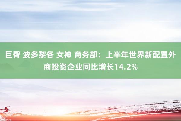 巨臀 波多黎各 女神 商务部：上半年世界新配置外商投资企业同比增长14.2%