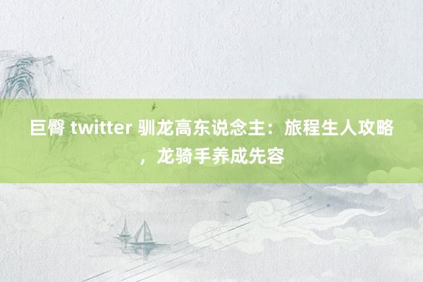 巨臀 twitter 驯龙高东说念主：旅程生人攻略，龙骑手养成先容