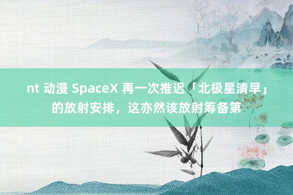 nt 动漫 SpaceX 再一次推迟「北极星清早」的放射安排，这亦然该放射筹备第